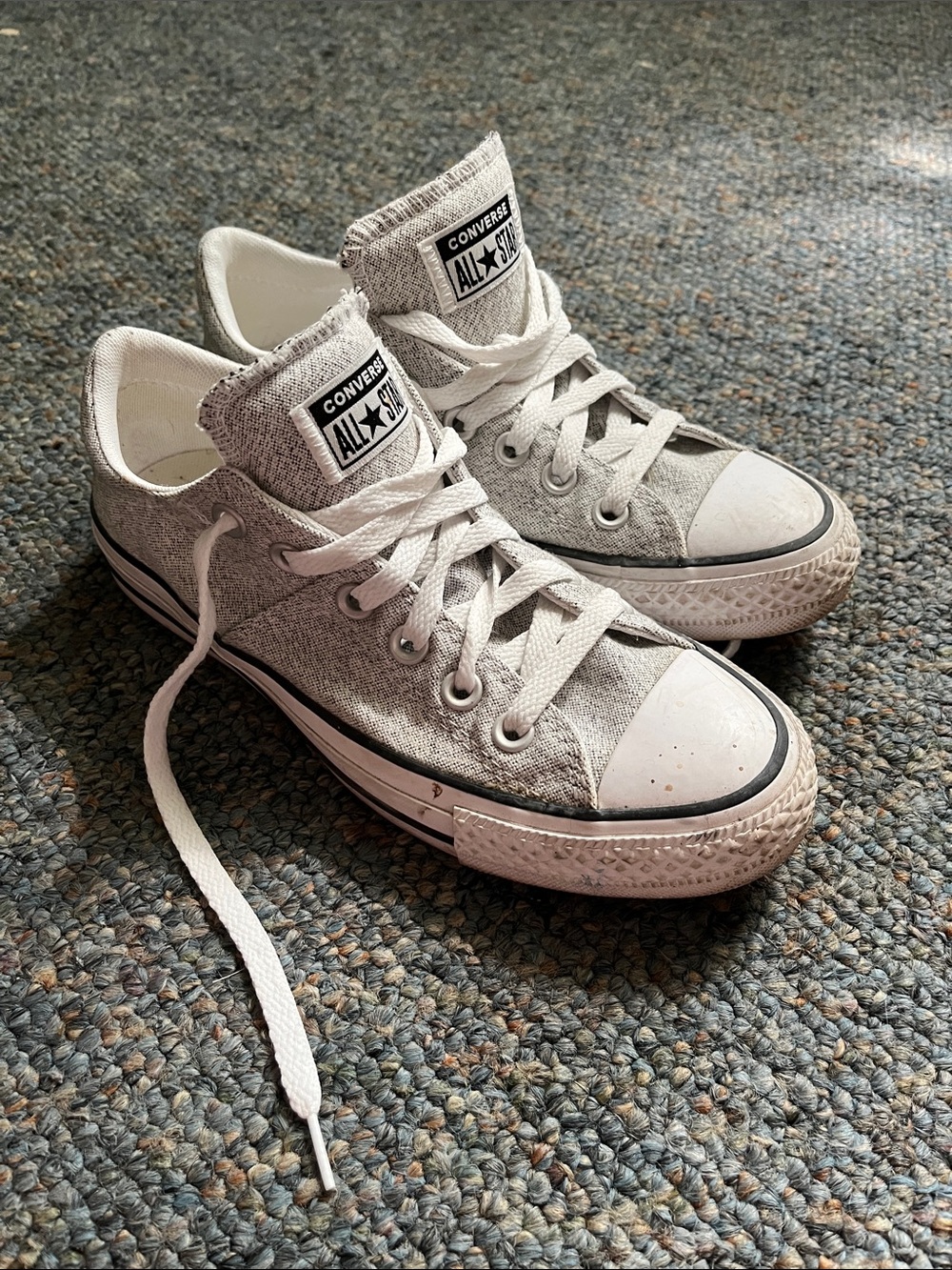 Converse All Star Low Top Sneakers in Light Gray and White